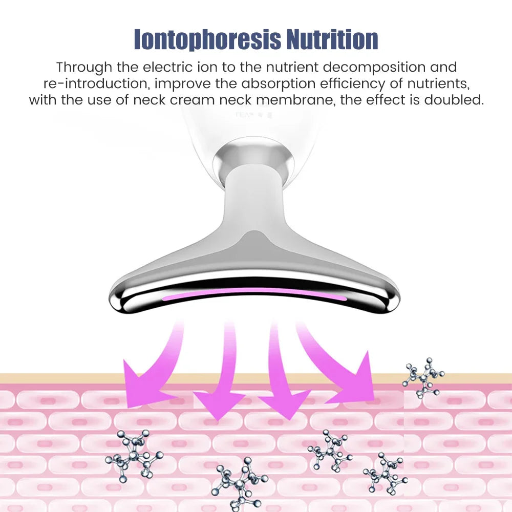 7 Color LED Face Lifter Neck Beauty EMS Neck Face Lifting Massager Skin Tighten Device Photon anti Wrinkle Double Chin Remover